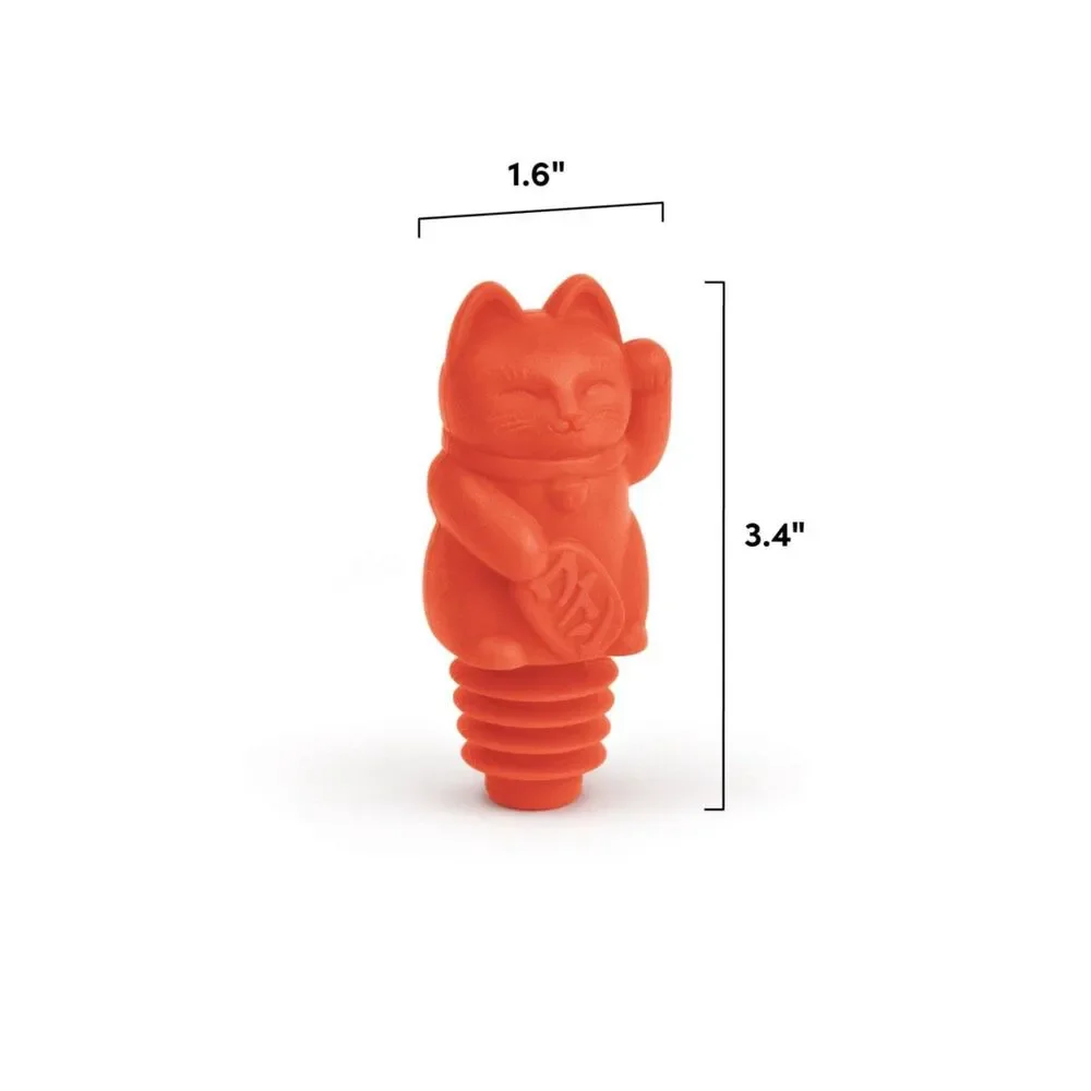 🆕 Fred Feline Lucky Cat Bottle Stopper 😻
